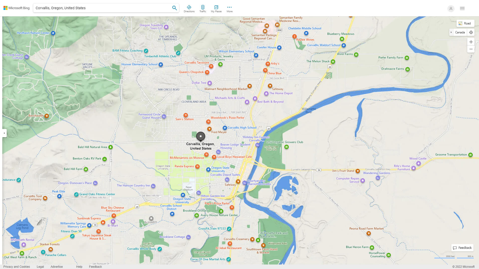 Corvallis Oregon Map