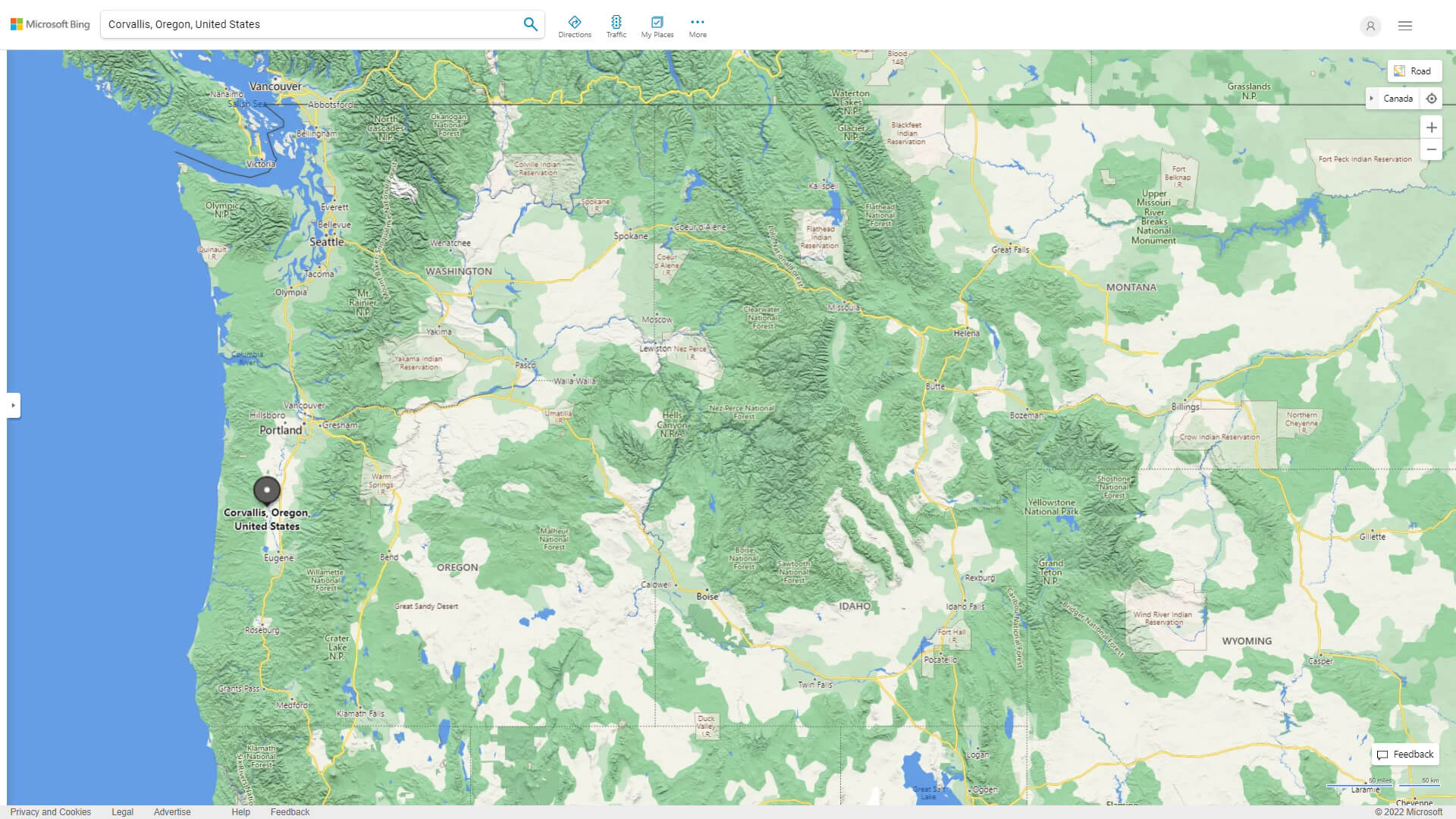 Corvallis, Oregon Map