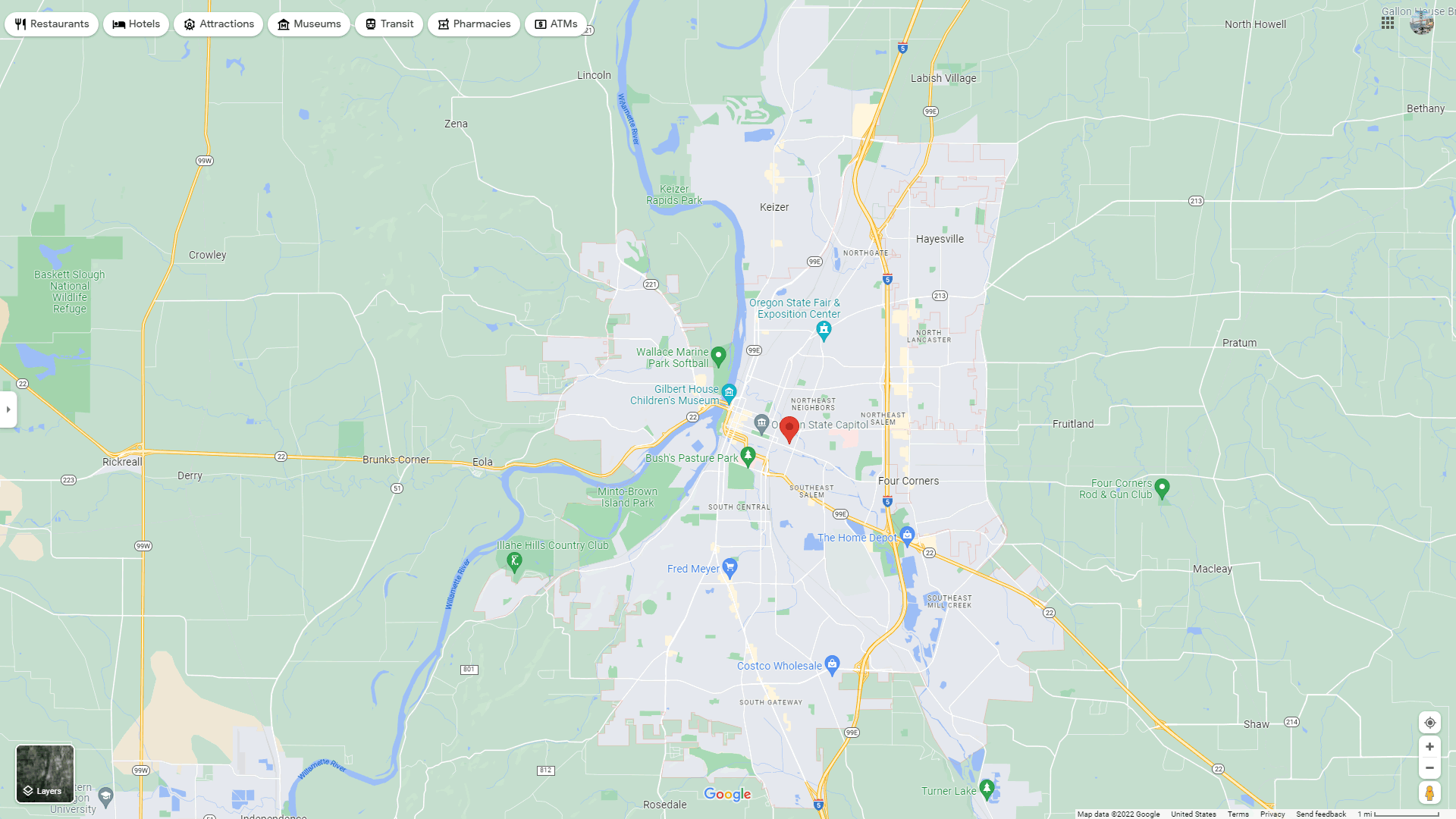 Map Of Salem Oregon Salem, Oregon Map