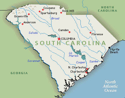 South Carolina Map USA