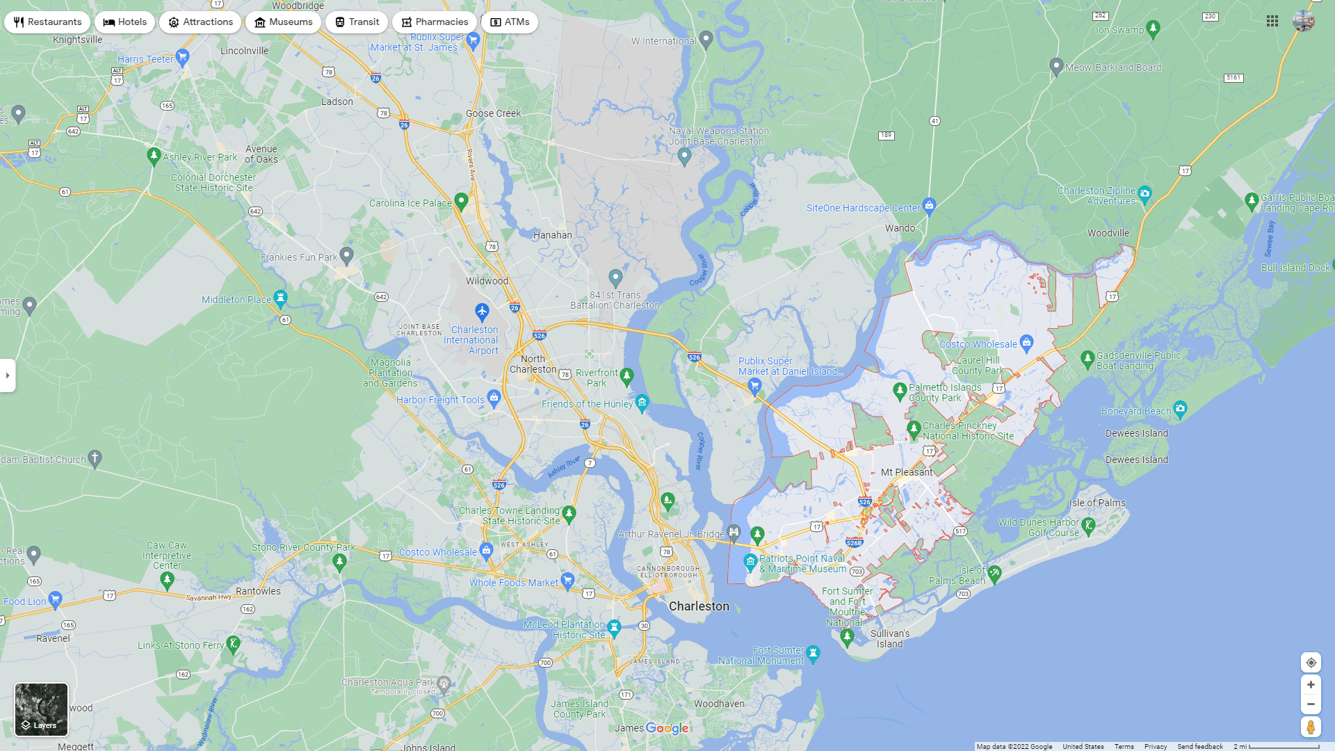 Mount Pleasant, South Carolina Map