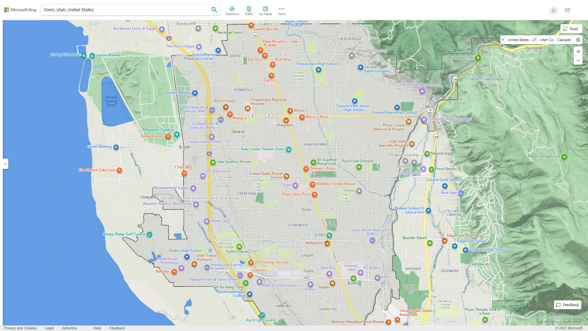 Orem, Utah Map