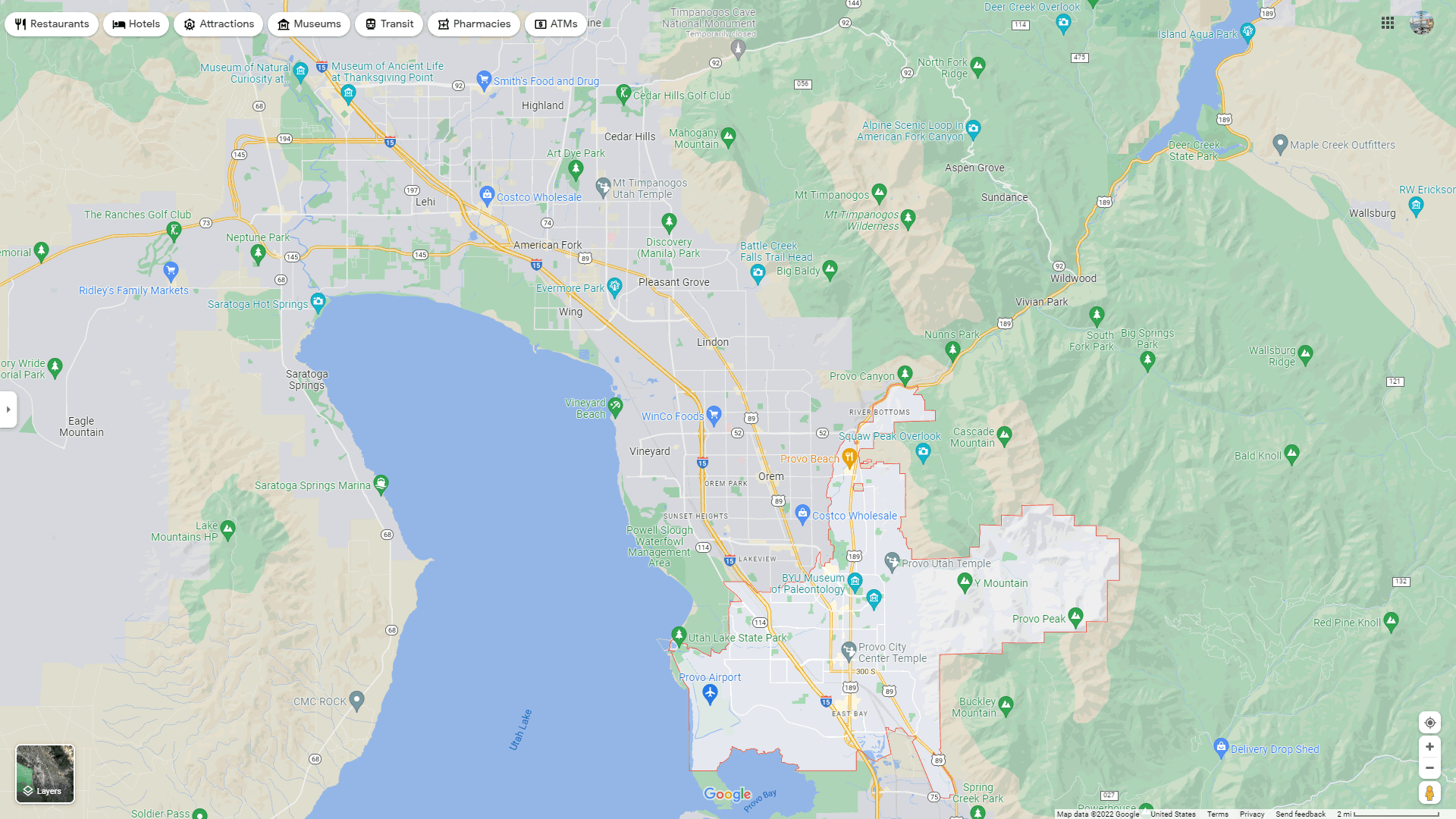 My Location To Provo Utah Provo, Utah Map