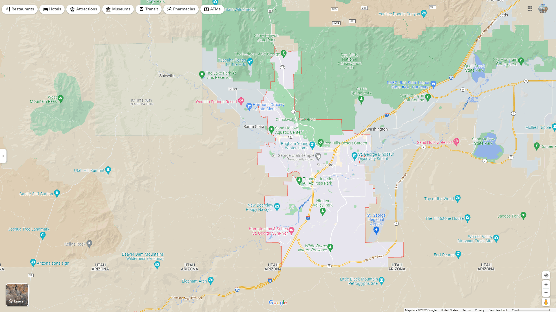 Map Around St George Utah - Map Arkansas and Oklahoma