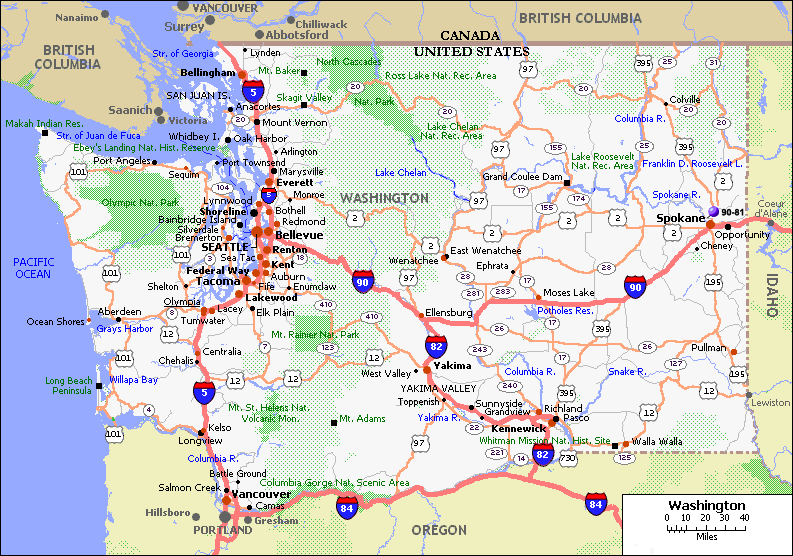Washington Map United States