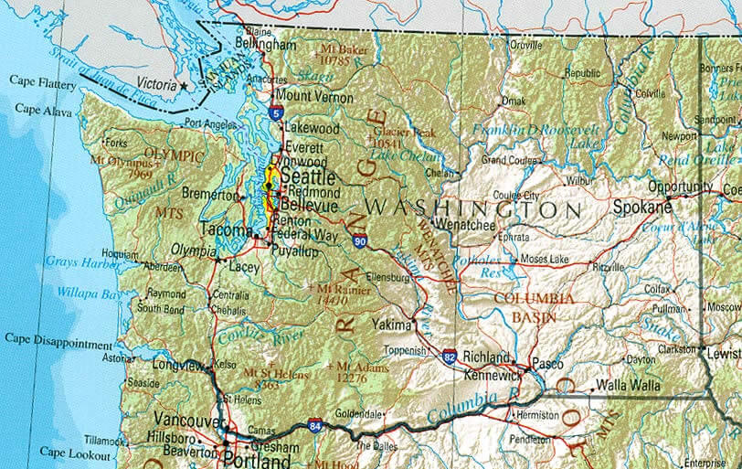Washington State Map US
