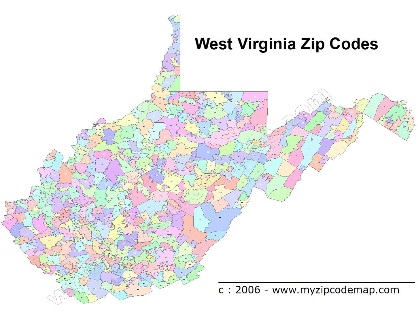 Charleston West Virginia Zip Code Map West Virginia Zip Code Map