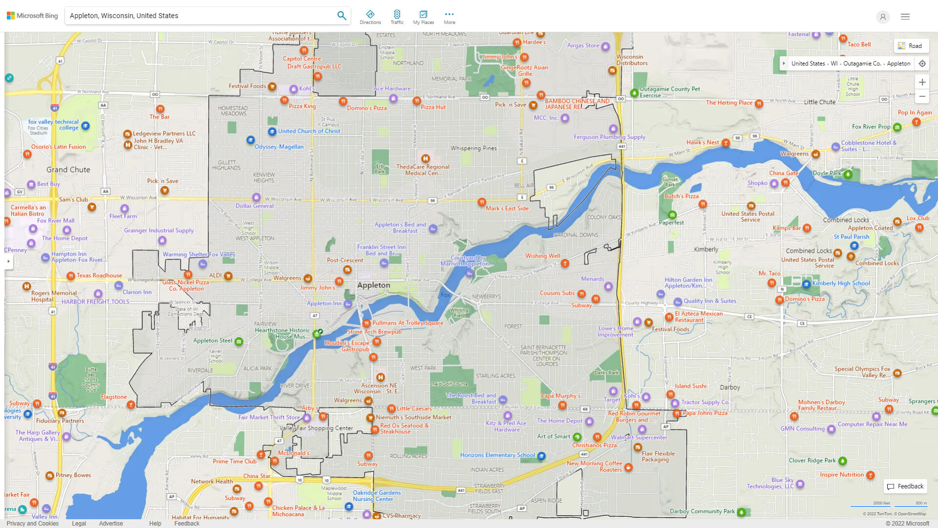 Appleton Wisconsin Map