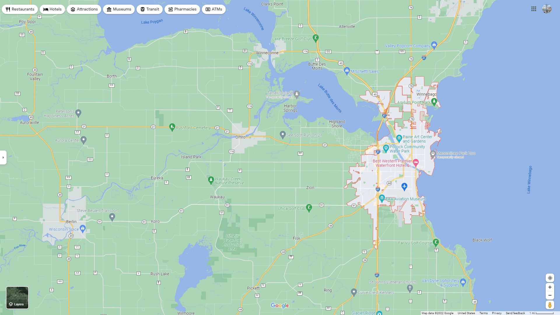 Oshkosh Wisconsin Map