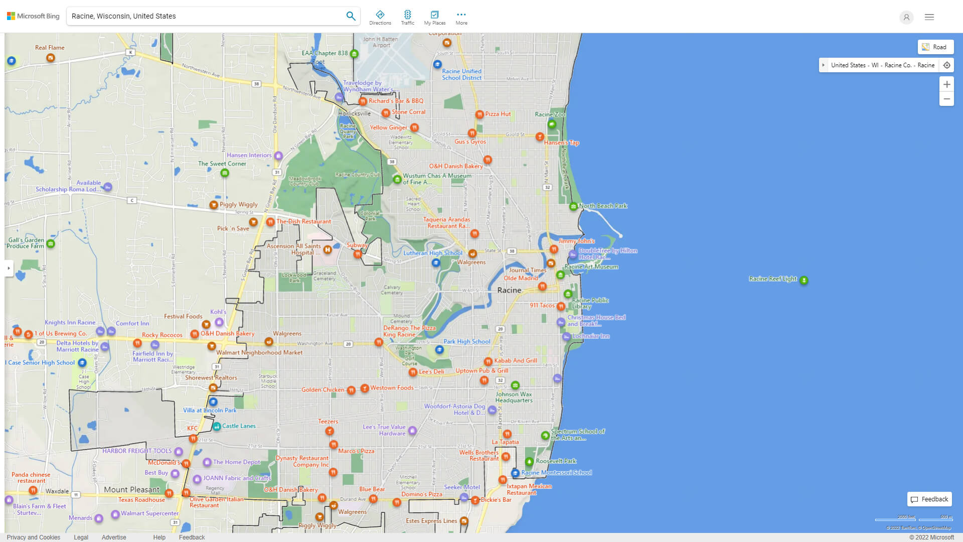 Racine, Wisconsin Map