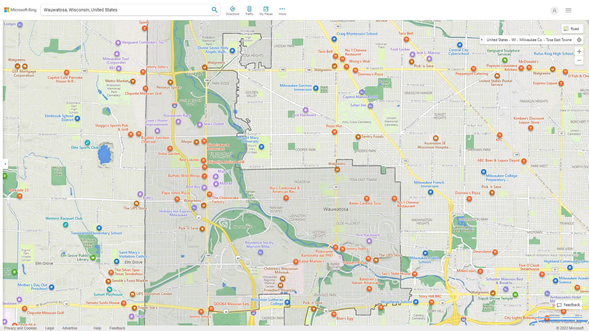 Wauwatosa, Wisconsin Map