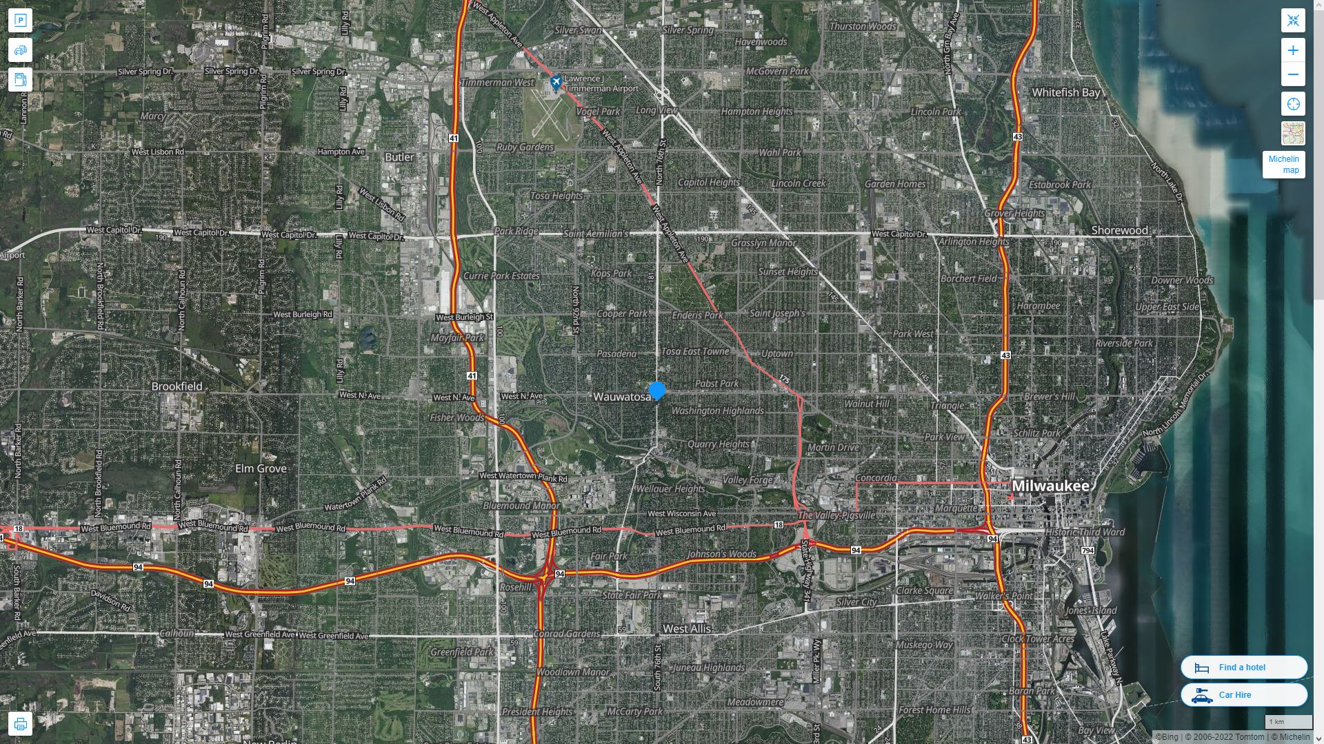 Wauwatosa, Wisconsin Map