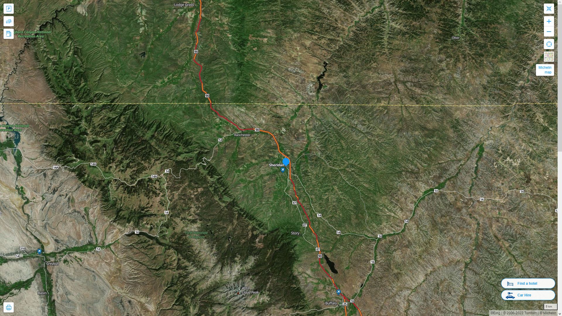 Sheridan Wyoming Map