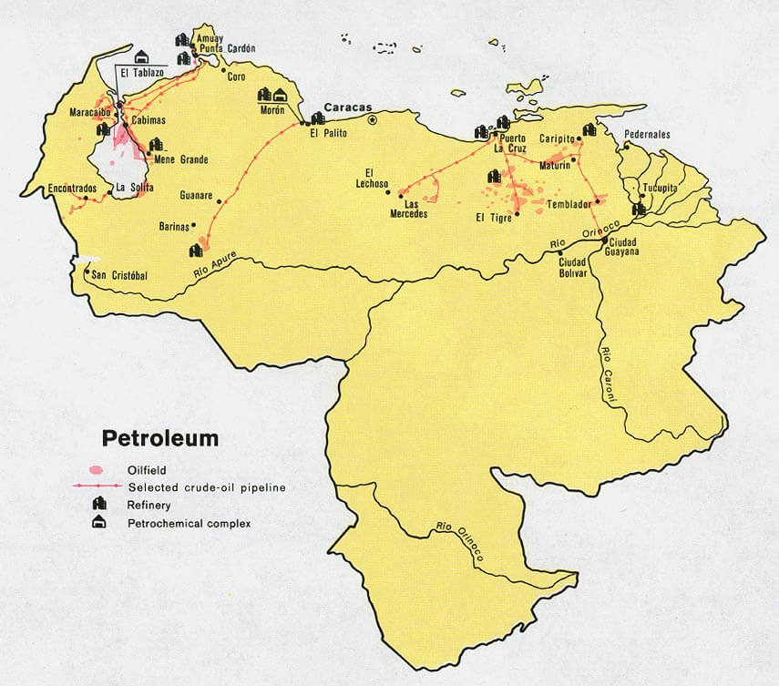 Venezuela Petroleum Map 1972